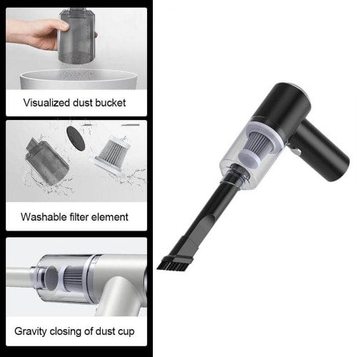 Rechargeable Car Vacuum Cleaner with 4 Attachments