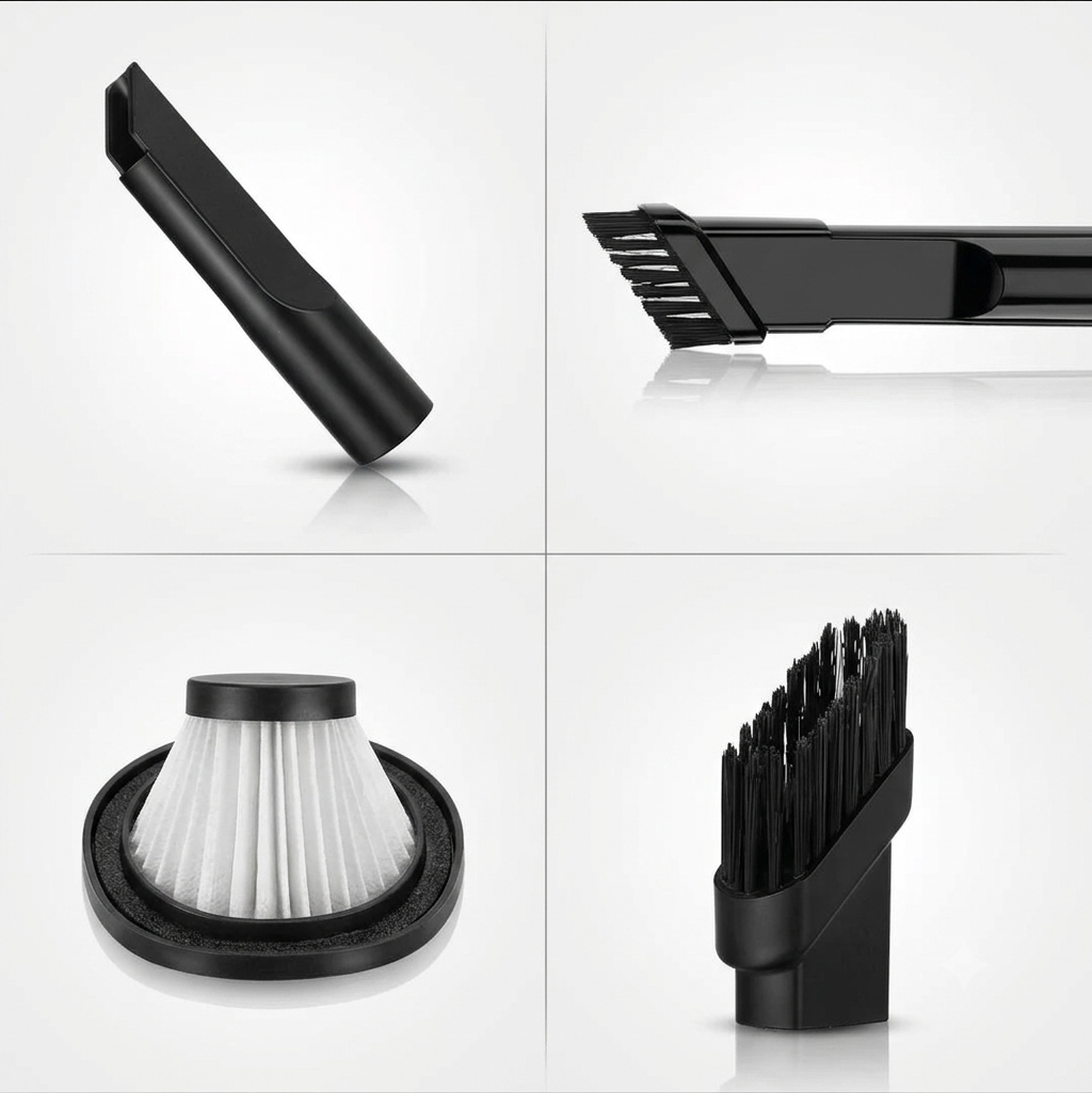 Rechargeable Car Vacuum Cleaner with 4 Attachments